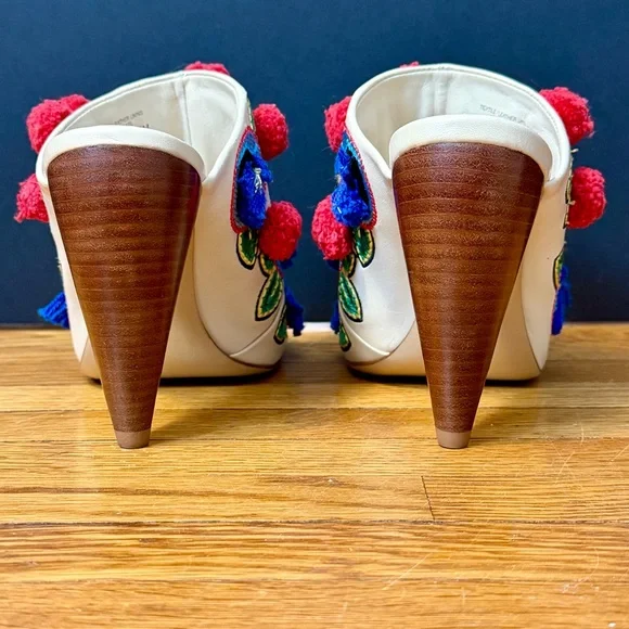 Tory Burch Ellis Women’s Multicolor Embroidered Open Toe Mule, Size 6.5 - Picture 6 of 8